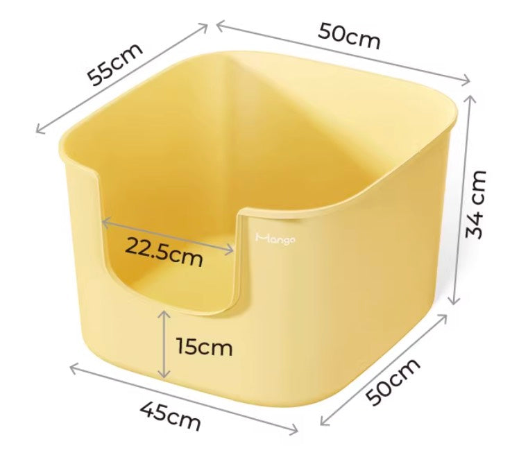 Mango Oversized Cat Litter Box with Fully Enclosed and Detachable Cover - M