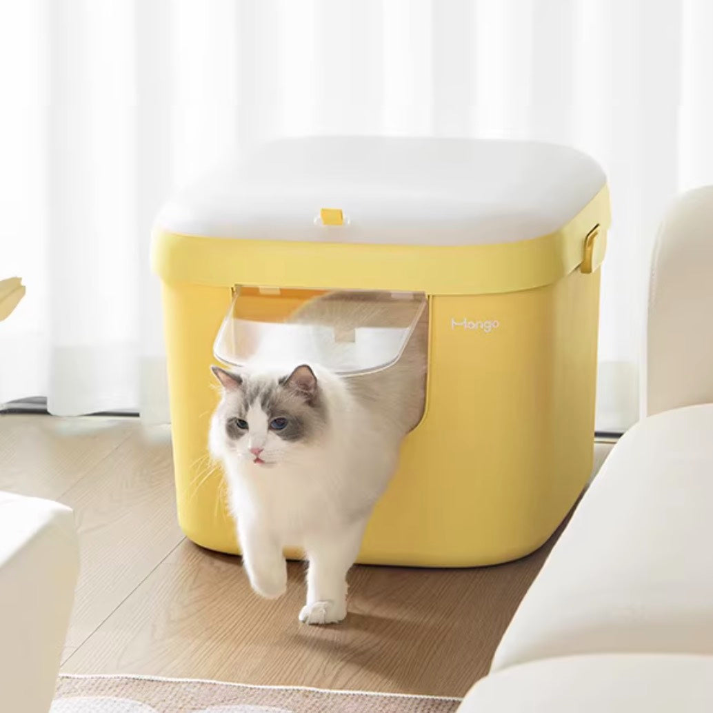 Mango Oversized Cat Litter Box with Fully Enclosed and Detachable Cover - M