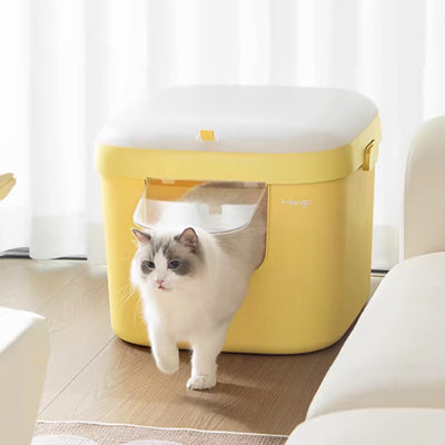 Mango Oversized Cat Litter Box with Fully Enclosed and Detachable Cover - M