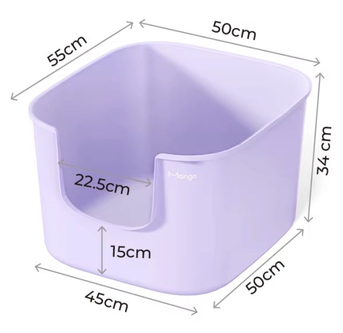 Mango Oversized Cat Litter Box with Fully Enclosed and Detachable Cover - M