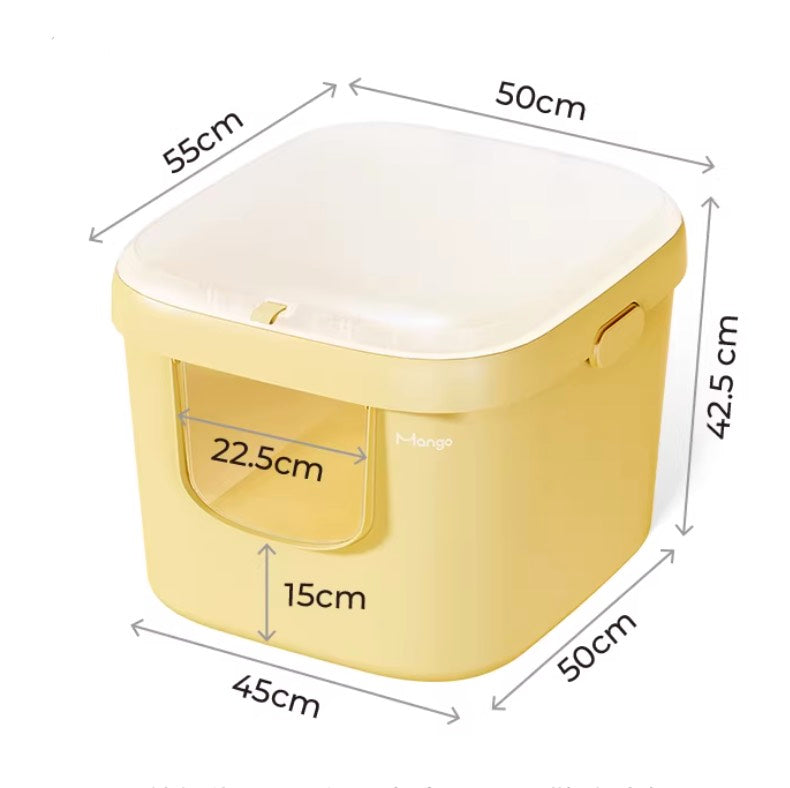 Mango Oversized Cat Litter Box with Fully Enclosed and Detachable Cover - M