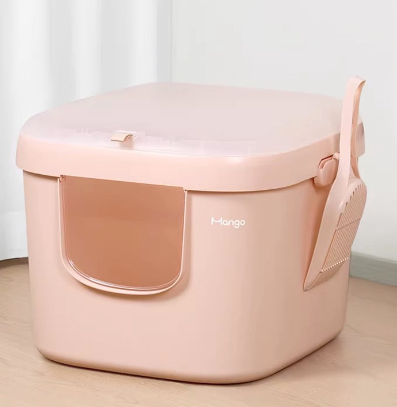 Mango Oversized Cat Litter Box with Fully Enclosed and Detachable Cover - M