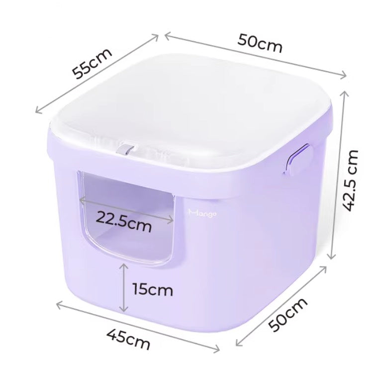 Mango Oversized Cat Litter Box with Fully Enclosed and Detachable Cover - M