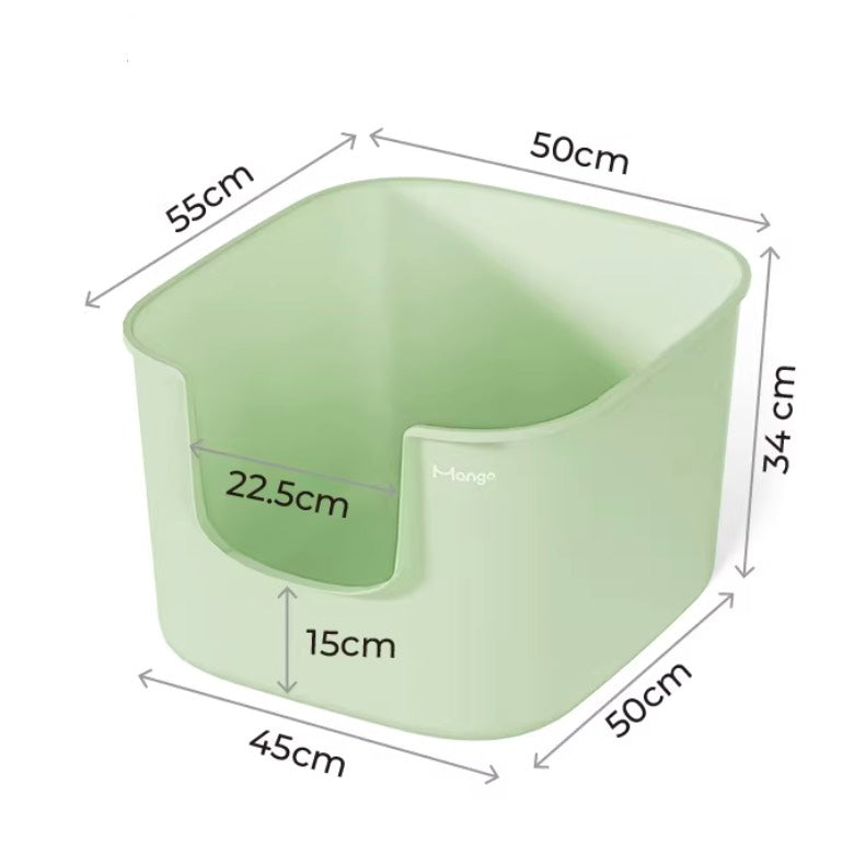 Mango Oversized Cat Litter Box with Fully Enclosed and Detachable Cover - M