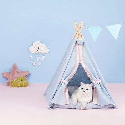 ZEZE Teepee Pet Tent with Cushion Pet Bed