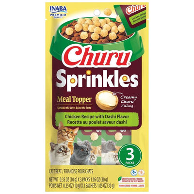Inaba Churu-Cat-Sprinkles-Chicken Recipewith Dashi Flavor-Topper 10g*3pk - ChokyoPetStore