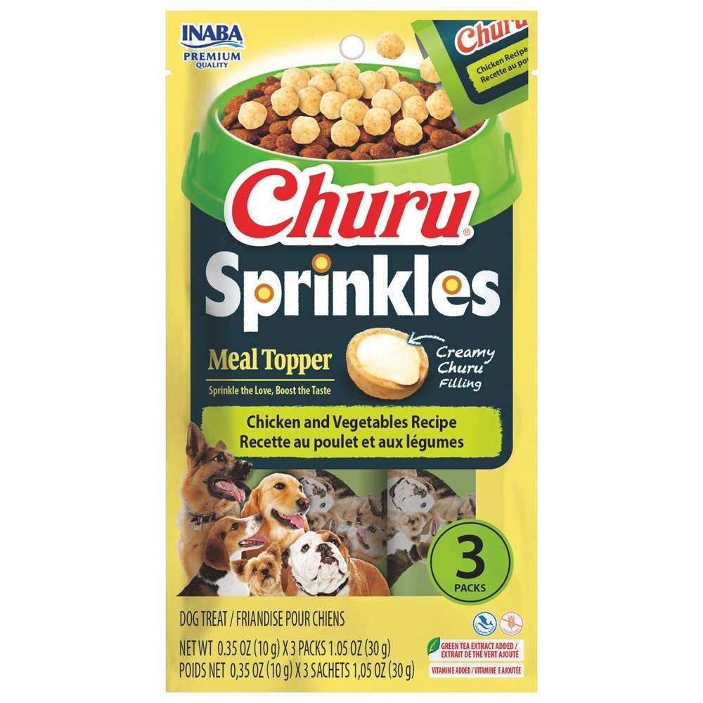 Inaba Churu-Dog-Sprinkles Chicken Recipe with Vegetables-Topper 10g*3pk - ChokyoPetStore