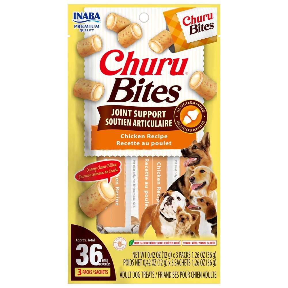 Inaba Churu Bites-Dog-Joint Support Chicken Recipe-Functional Treat 12g*3pk - ChokyoPetStore