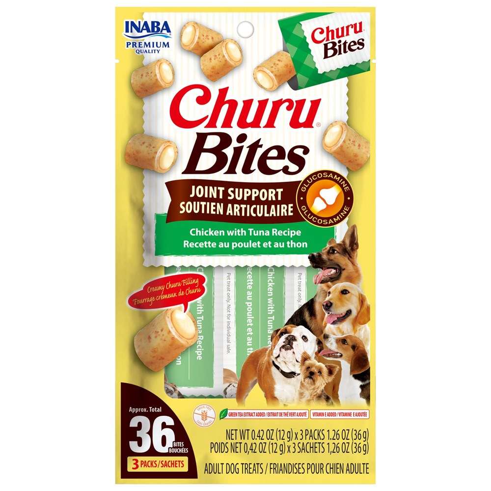 Inaba Churu Bites-Dog- Joint Support Chicken with Tuna Recipe-Functional Treat 12g*3pk - ChokyoPetStore