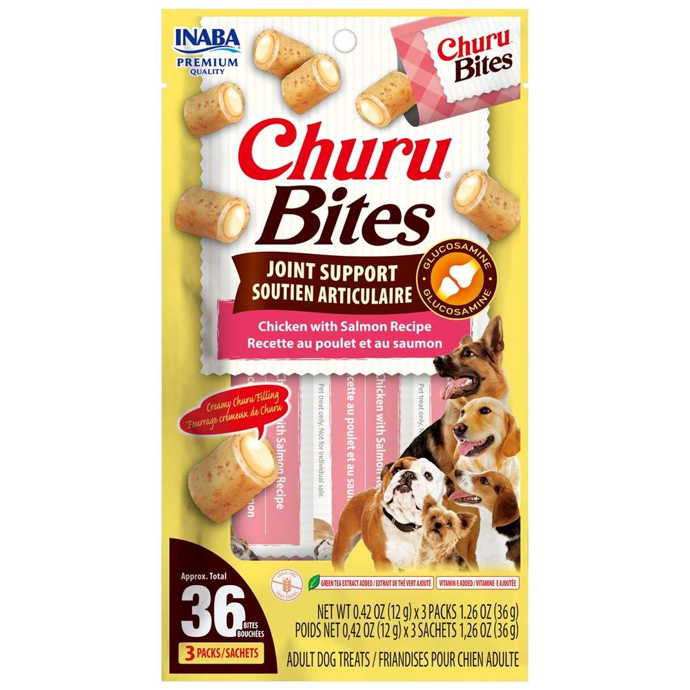 Inaba Churu Bites-Dog- Joint Support Chicken with Salmon Recipe-Functional Treat 12g*3pk - ChokyoPetStore
