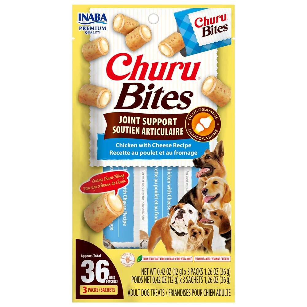Inaba Churu Bites-Dog- Joint Support Chicken with Cheese Recipe-Functional Treat 12g*3pk - ChokyoPetStore