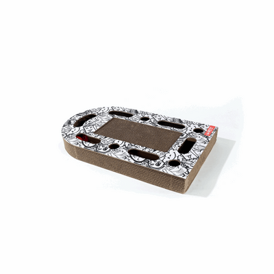 URBANSTYLE Freestyle Cat Scratcher - Black & White - ChokyoPetStore