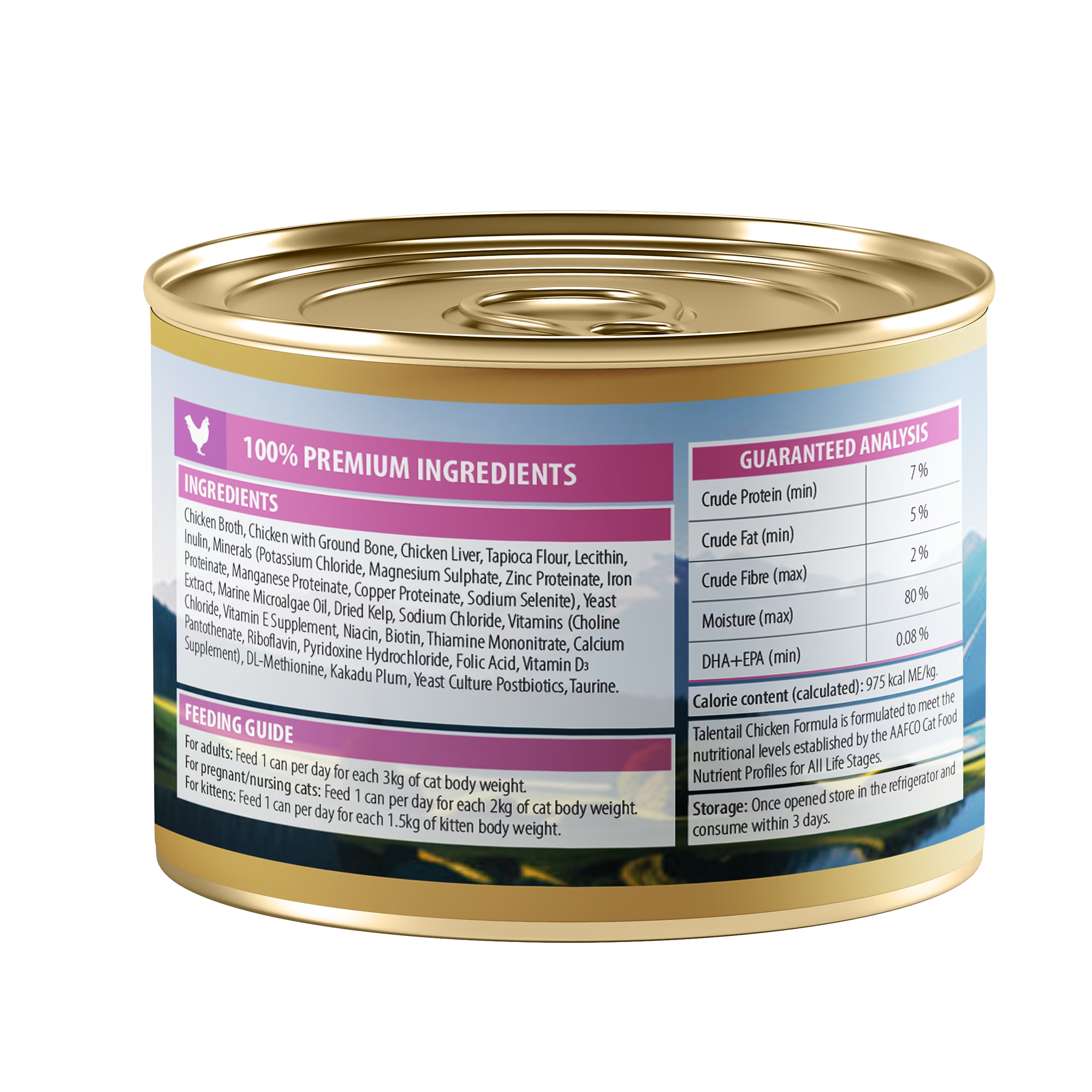 Talenttail Ultimate Canned Wet Food New Zealand Chicken Mousse 180g 12-Pack