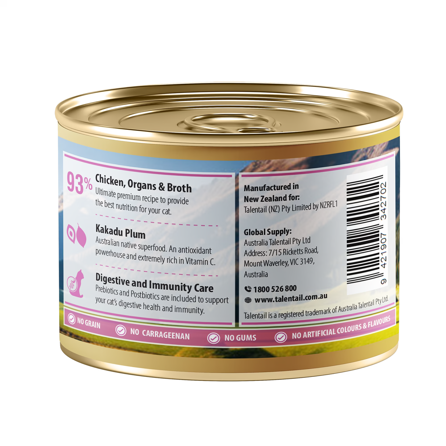 Talenttail Ultimate Canned Wet Food New Zealand Chicken Mousse 12x180g
