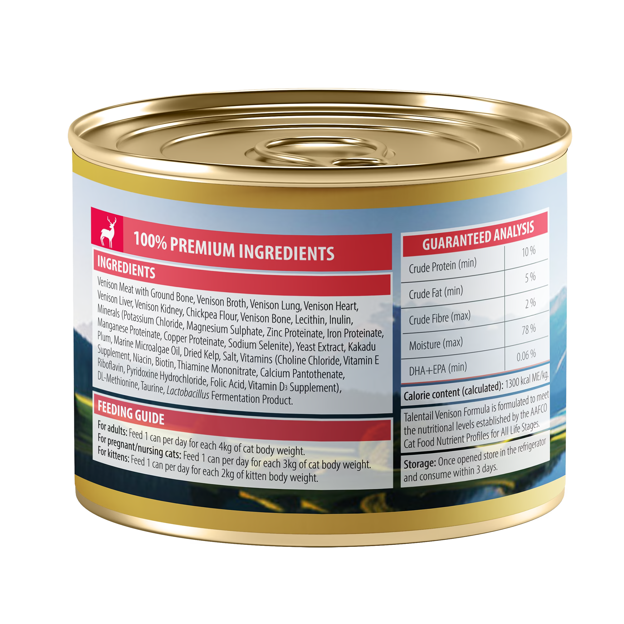 Talenttail Ultimate Canned Wet Food New Zealand Venison 180g 12-Pack