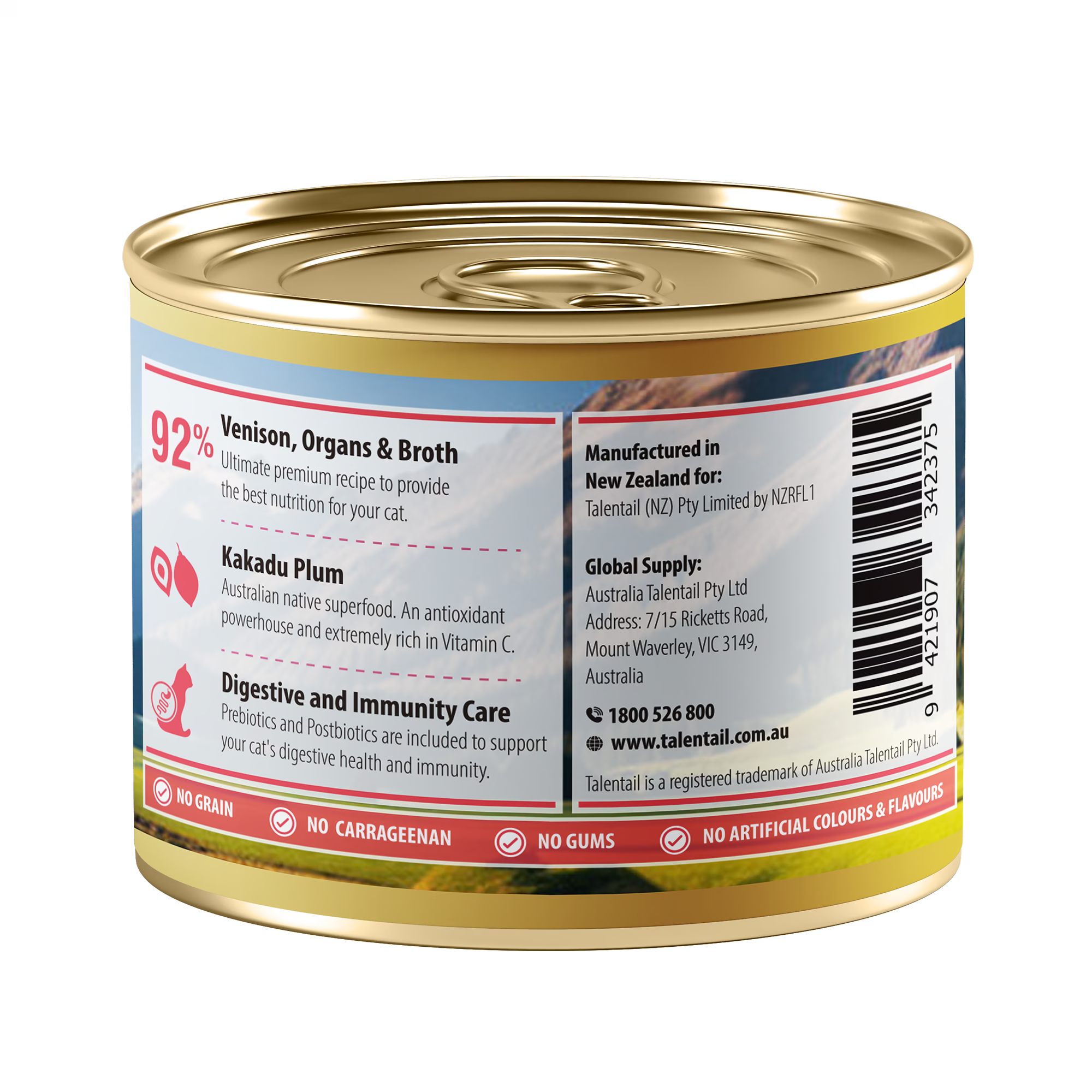 Talenttail Ultimate Canned Wet Food New Zealand Venison 180g 12-Pack