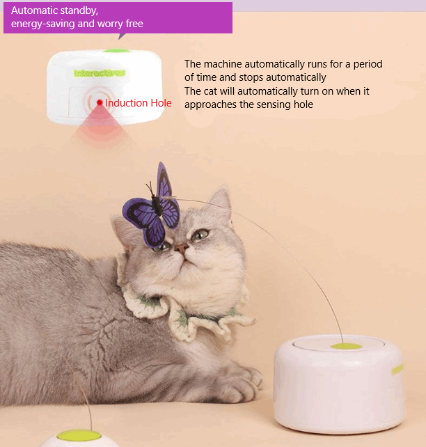 AFP Cat Toy Rotating Butterfly Automatic Teasing Stick Electric Intelligent Toy - ChokyoPetStore