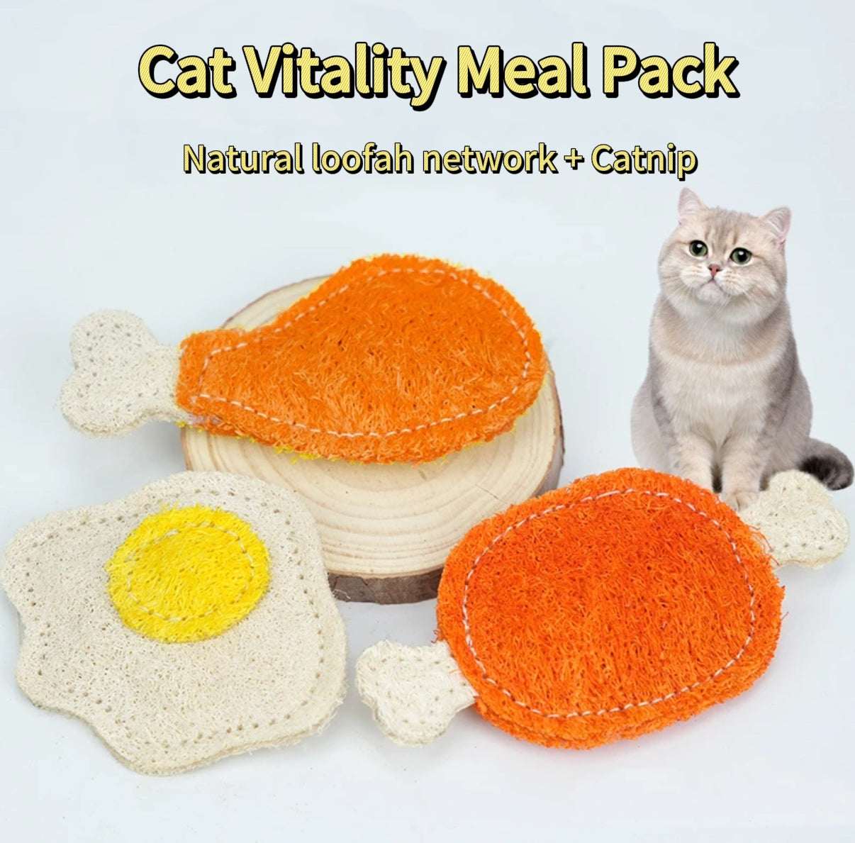 Cat Dental Chew Toy with Silvervine – Loofah Bite Toy for Clean Teeth & Fresh Breath - ChokyoPetStore