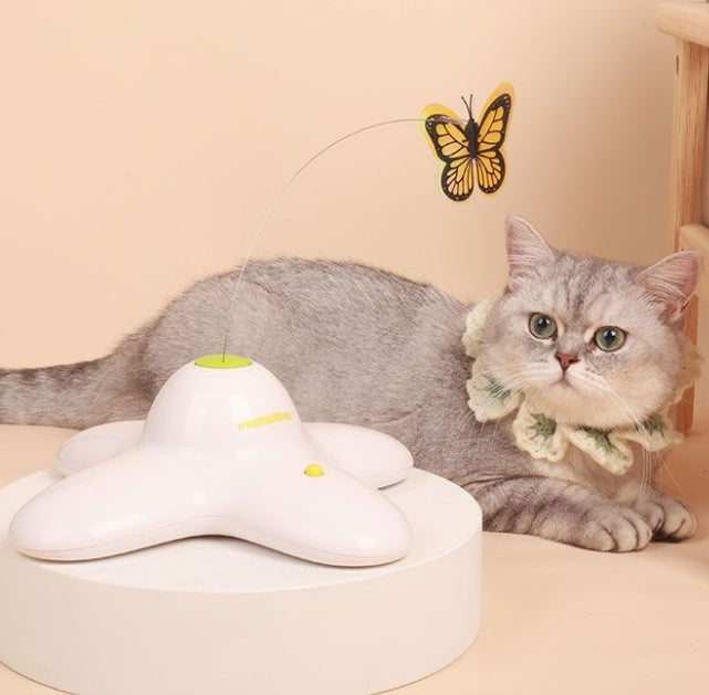 AFP Cat Toy Rotating Butterfly Automatic Teasing Stick Electric Intelligent Toy - ChokyoPetStore