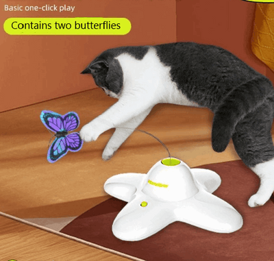 AFP Cat Toy Rotating Butterfly Automatic Teasing Stick Electric Intelligent Toy - ChokyoPetStore