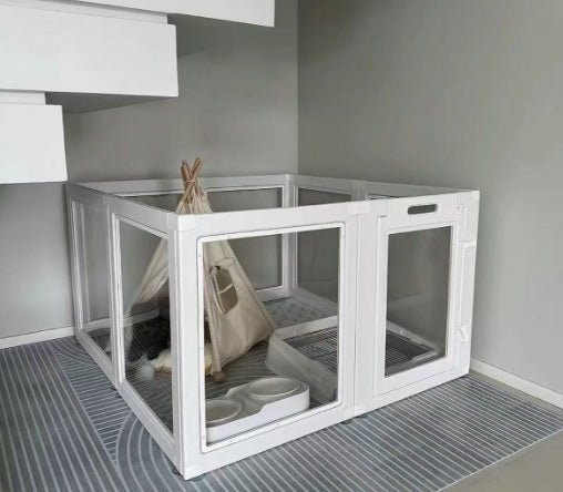 Acrylic Transparent Pet Playpen for Small Pets, Rabbits, Guinea Pigs & Kittens | Portable Clear Animal Exercise Fence - Chokyo Pet
