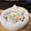Soft Plush Dog Bed with Bow Pillow | Cozy Round Puppy & Cat Bed | Anti-Anxiety Snuggle Nest for Small Pets - ChokyoPetStore