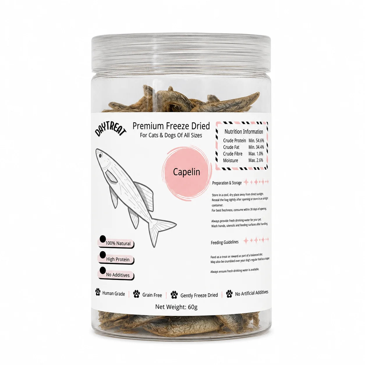 Daytreat Freeze Dried Treats - Capelin 60g