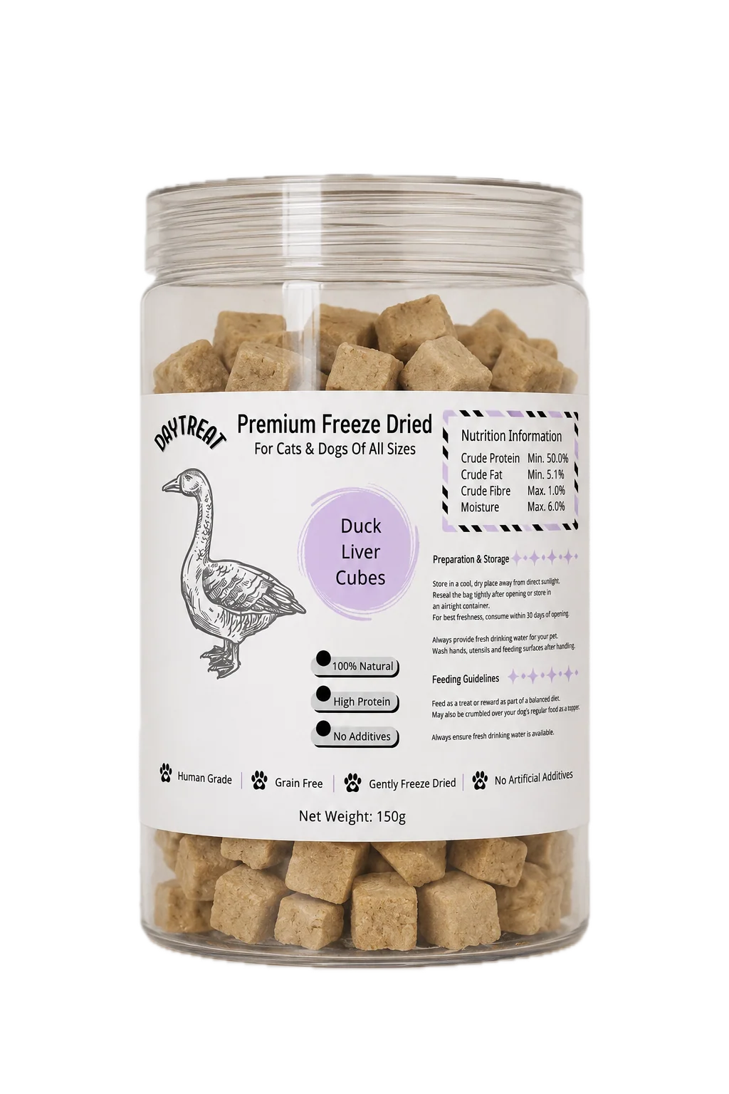 Daytreat Freeze Dried Treats - Duck Liver Cubes 150g