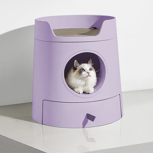 Mayitwill XL Castle 2-in-1 Front-Entry Cat Litter Box