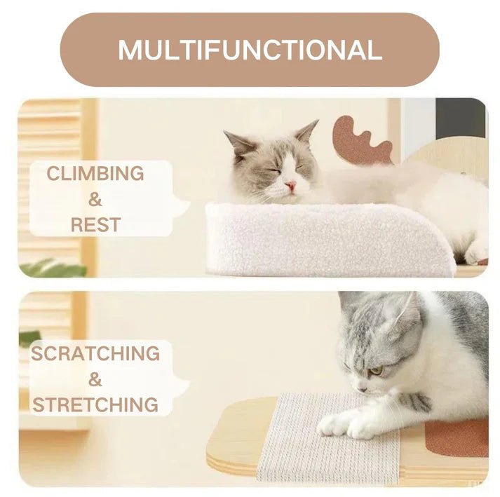 Elk-Shaped Multi-Level Wooden Hanging Cat Tree Cat Toy Arrived in 2 months - Chokyo Pet