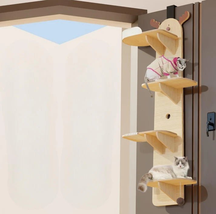 Elk-Shaped Multi-Level Wooden Hanging Cat Tree Cat Toy Arrived in 2 months - Chokyo Pet