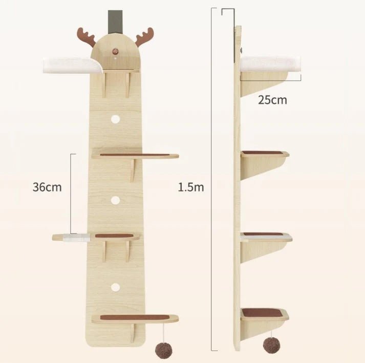 Elk-Shaped Multi-Level Wooden Hanging Cat Tree Cat Toy Arrived in 2 months - Chokyo Pet
