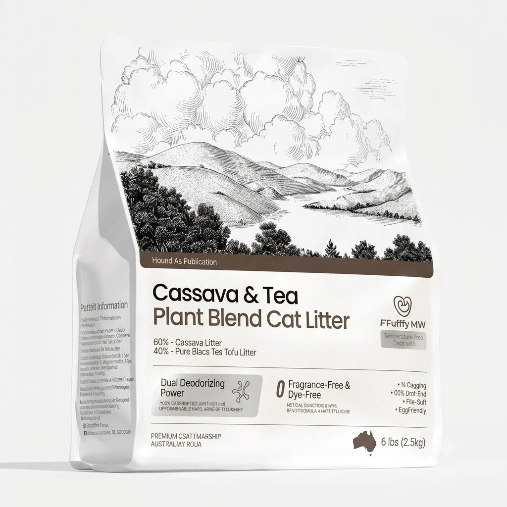 FluffyMW Cassava & Black Tea Tofu Blend Cat Litter 2.5kg