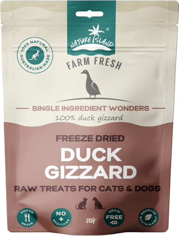 Freeze Dried Duck Gizzard Raw treats 80g for Pets - Chokyo Pet