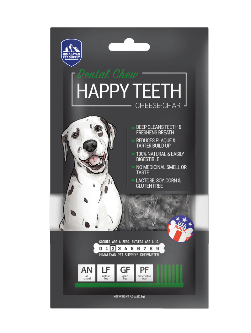 Himalayan Dog Chew Happy Teeth Cheese-Char with Activated Charcoal Large 2pk (521126) - Chokyo Pet