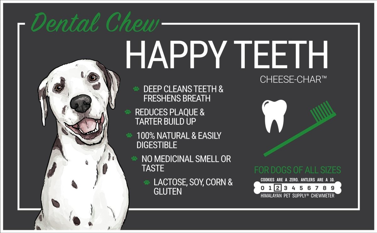 Himalayan Dog Chew Happy Teeth Cheese-Char with Activated Charcoal Large 2pk (521126) - Chokyo Pet