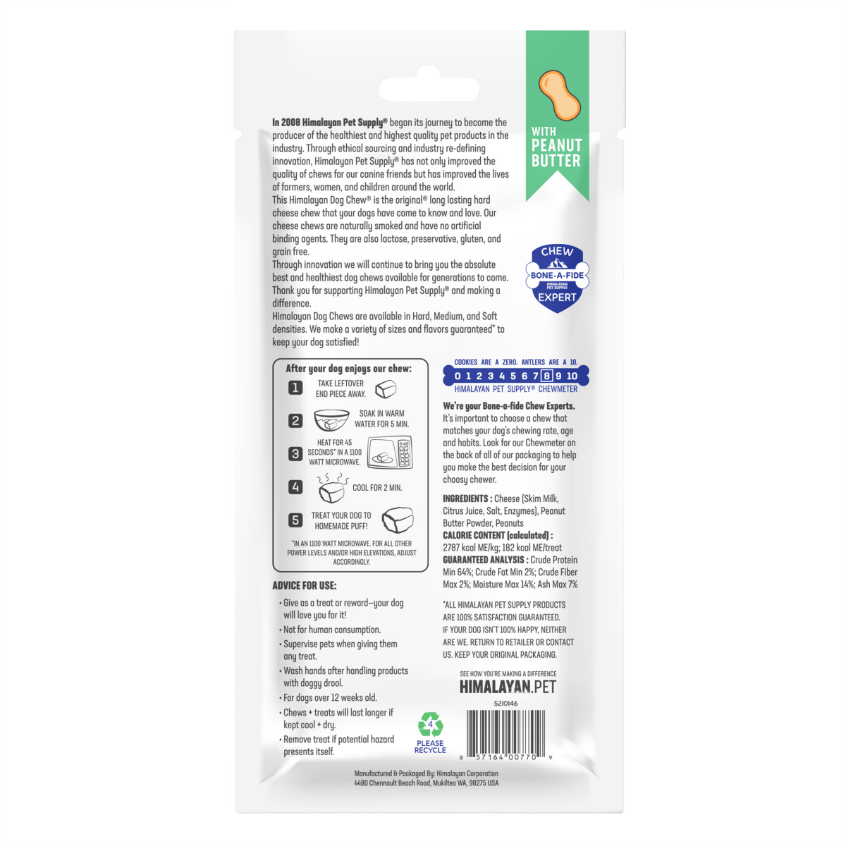 Himalayan Dog Chew Peanut Butter Medium (Green) (5210146) - Chokyo Pet