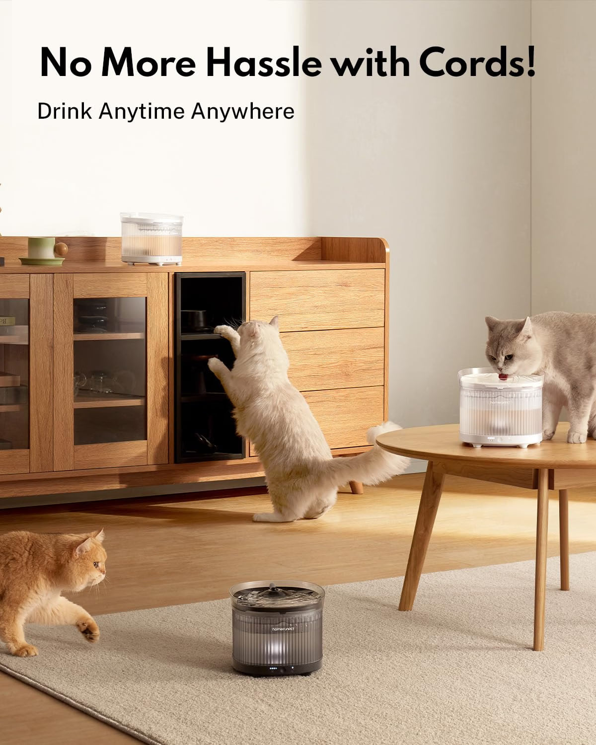Homerunpet BF10 Wireless Pet Water Fountain 2L