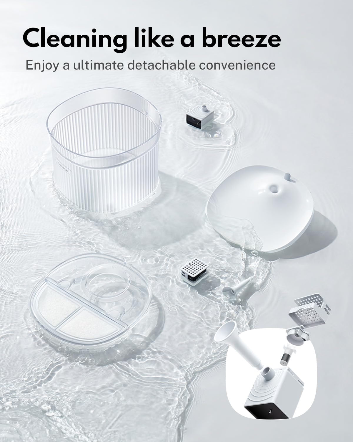 Homerunpet BF10 Wireless Pet Water Fountain 2L