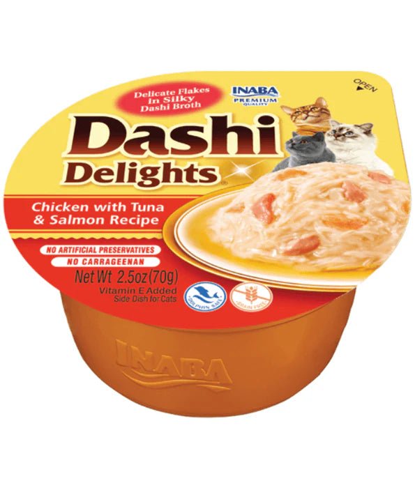 Inaba Dashi Delights Chicken with Tuna & Salmon Recipe 70g - Chokyo Pet