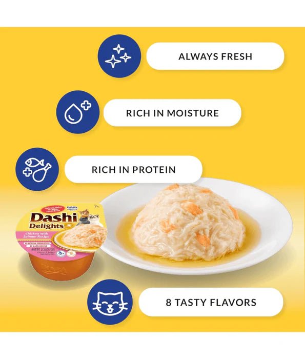 Inaba Dashi Delights Chicken with Tuna & Salmon Recipe 70g - Chokyo Pet