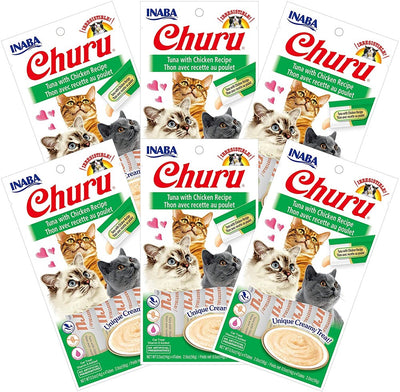 Inaba Churu Tuna With Chicken Recipe 14g x 4 Tubes (6 Pack)