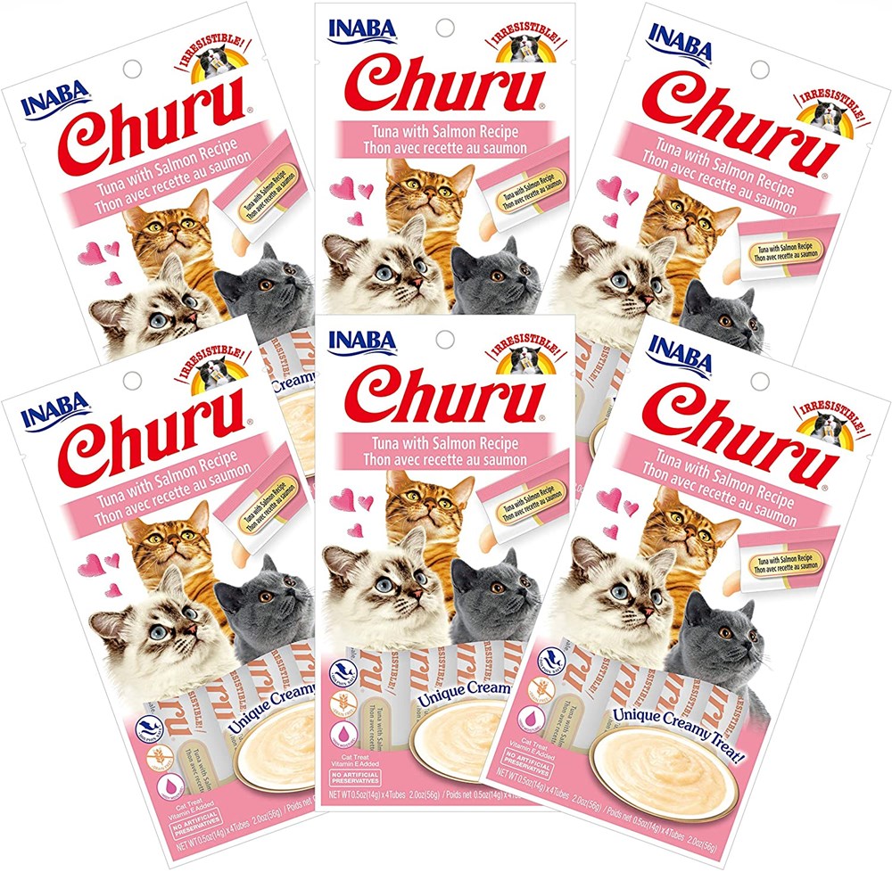 Inaba Churu Tuna with Salmon Recipe 56g 24 Tubes