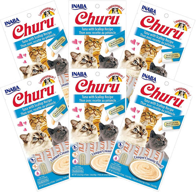 Inaba Churu Tuna With Scallop Recipe 14g x 4 Tubes (6 Pack)