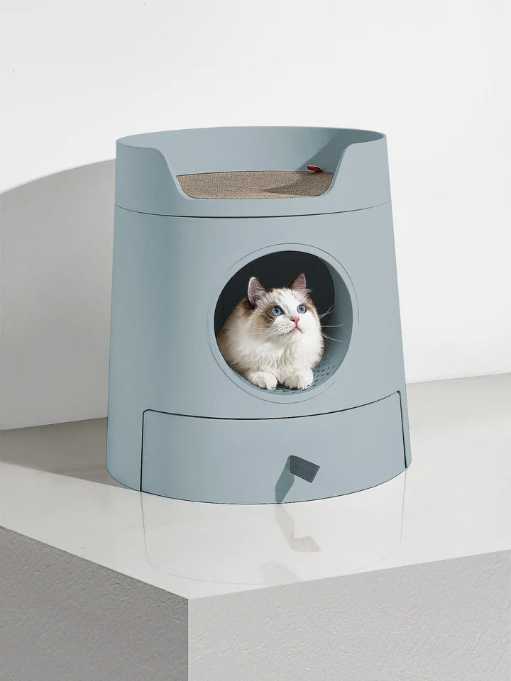 Mayitwill XL Castle 2-in-1 Front-Entry Cat Litter Box