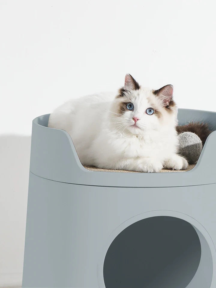 Mayitwill XL Castle 2-in-1 Front-Entry Cat Litter Box