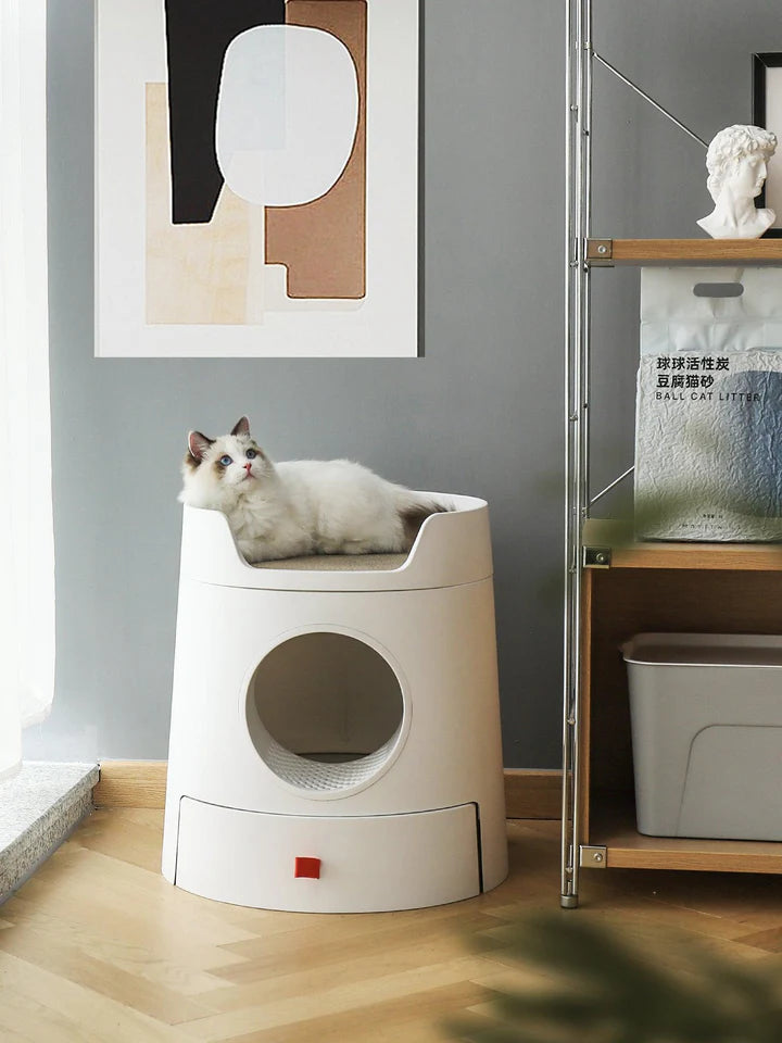 Mayitwill XL Castle 2-in-1 Front-Entry Cat Litter Box