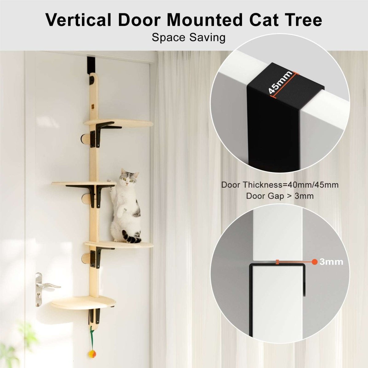 MewooFun Space-Saving Door - Mounted Cat Tree - Chokyo Pet