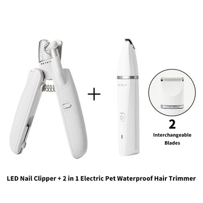 PETKIT LED Nail Clipper + 2 in 1 Electric Pet Waterproof Hair Trimmer - Chokyo Pet