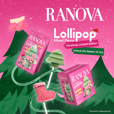 RANOVA Dog and Cat Treats Freeze Dried Lollipop Christmas Limited Edition 10pcs